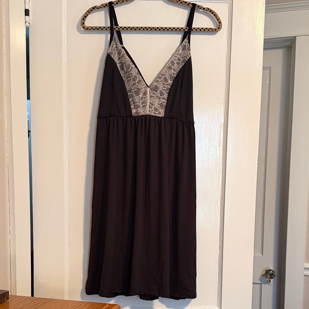 Black and White Lace Trim Dress